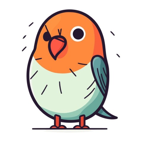 Cute cartoon bird character. Vector illustration in a flat style