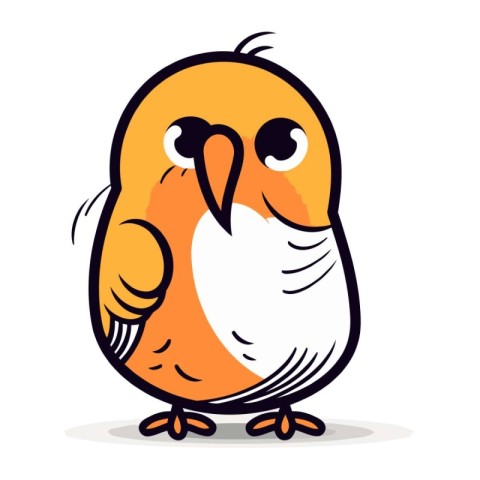 Cute cartoon bird. Vector illustration isolated on a white backg