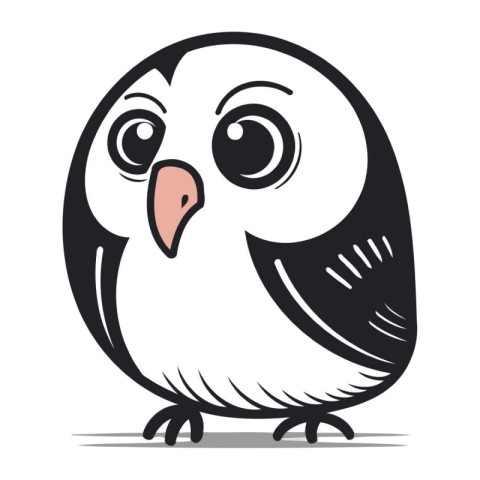 Cute cartoon owl on a white background. Vector illustration of a