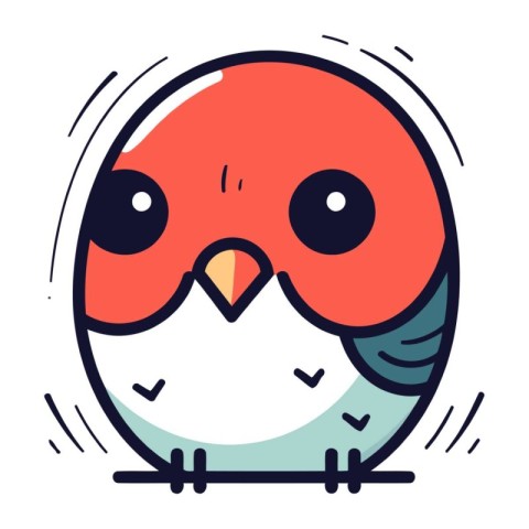 Cute cartoon bird character. Vector illustration in flat style.