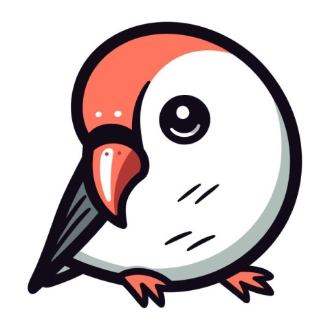 Cute cartoon bird. Vector illustration isolated on a white backg