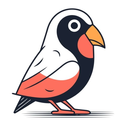 Bullfinch vector illustration. Cute cartoon bullfinch bird.