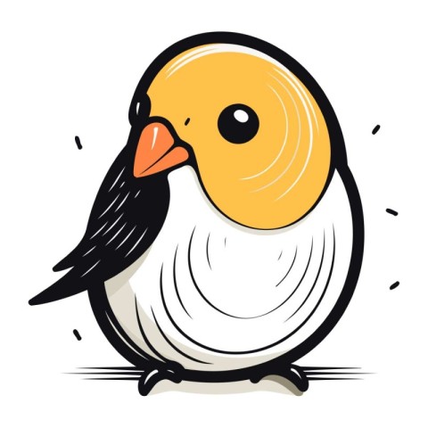 Cute cartoon bird. Vector illustration isolated on a white backg