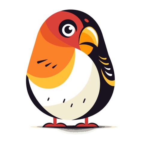 Cute cartoon bird. Vector illustration isolated on a white backg