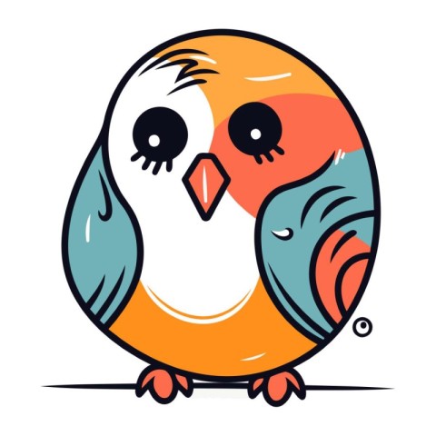 Cute little bird. Vector illustration in doodle style.