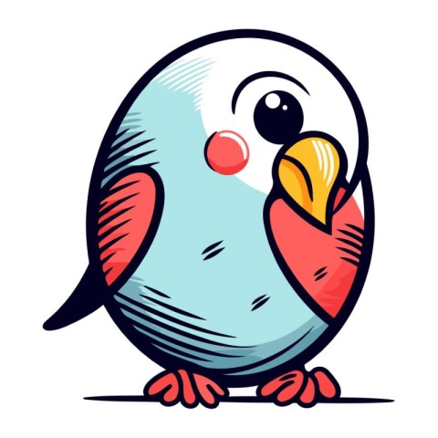 Cute cartoon bird isolated on a white background. Vector illustr