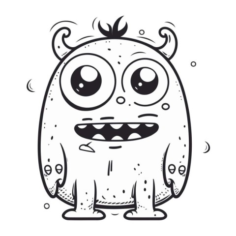 Funny cartoon monster. Vector illustration isolated on a white b