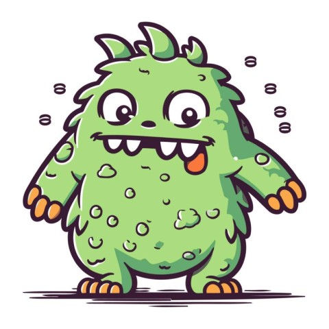 Funny cartoon monster. Vector illustration. Isolated on white ba