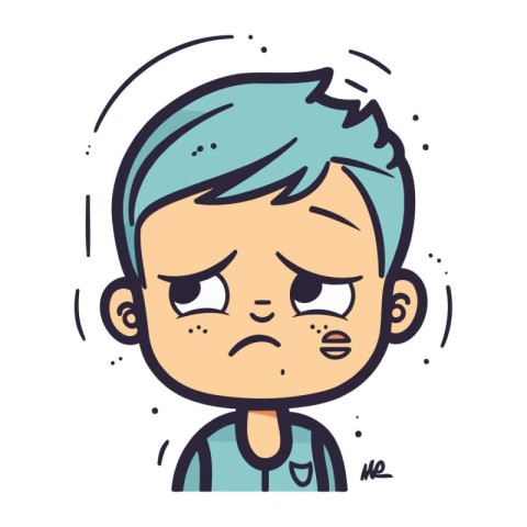 Angry boy cartoon. Vector illustration in doodle style.