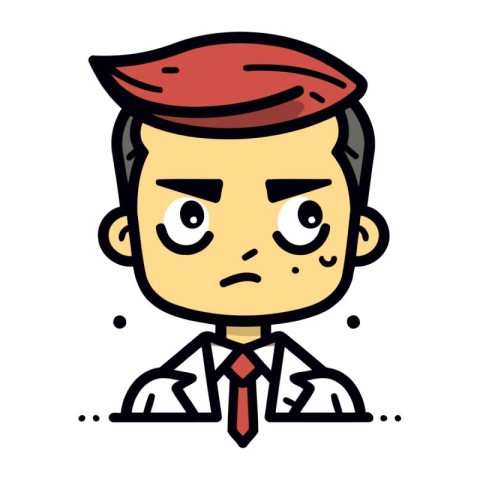 Angry Businessman   Cartoon Vector Illustration