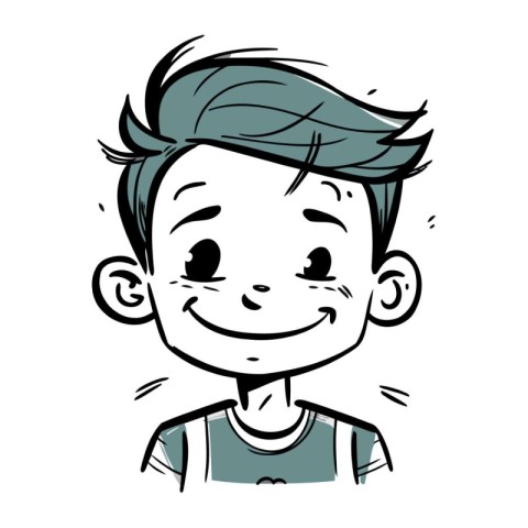 Vector illustration of a smiling boy in a T shirt and shorts