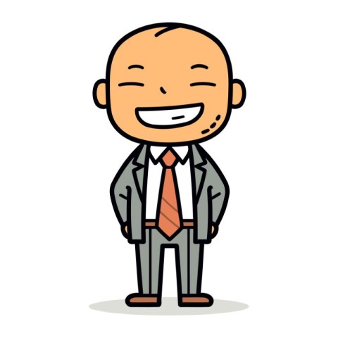 Businessman Smiling Face   Cartoon Vector Illustration