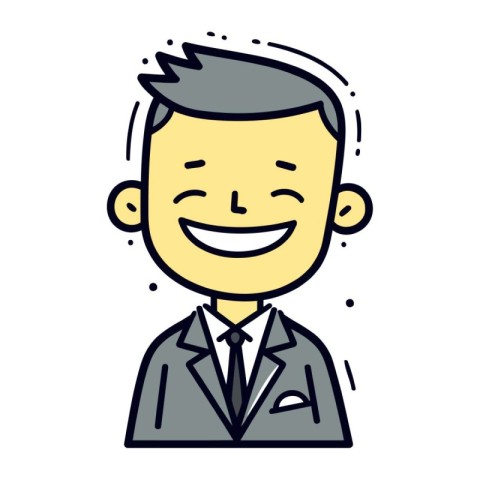 Illustration of a smiling man in a suit. Vector illustration.