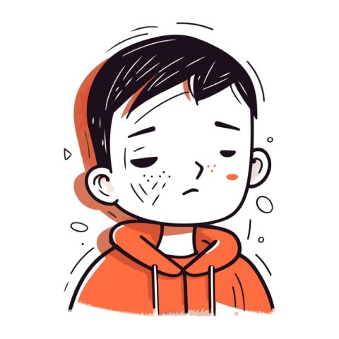 Illustration of a boy crying. Vector illustration of a boy cryin