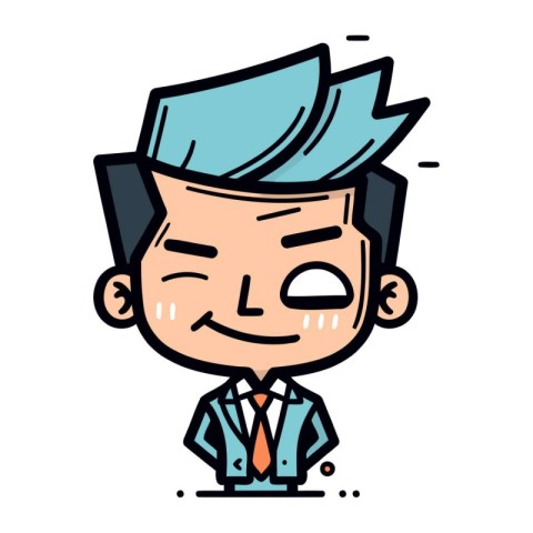 Businessman Smiling   Cartoon Vector Illustration