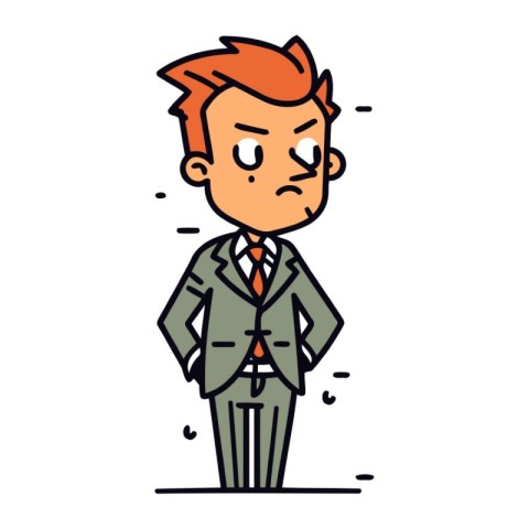 Vector illustration of a man in a business suit feeling upset an