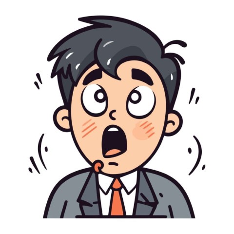 Surprised Businessman   Cartoon Vector Illustration