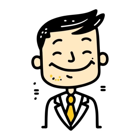 Smiling man in suit. Vector illustration of a happy man in a sui