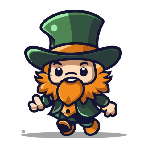 Leprechaun Cartoon Mascot Character Vector Illustration