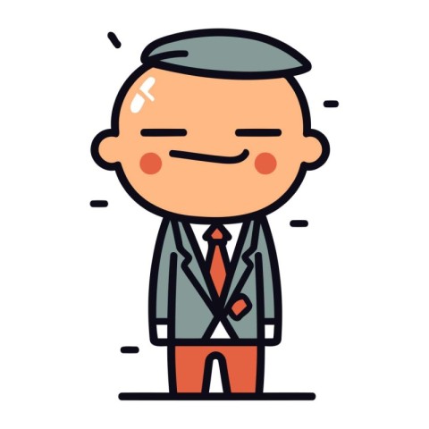 Cartoon Businessman Vector Icon. Flat Design. Isolated Illustrat