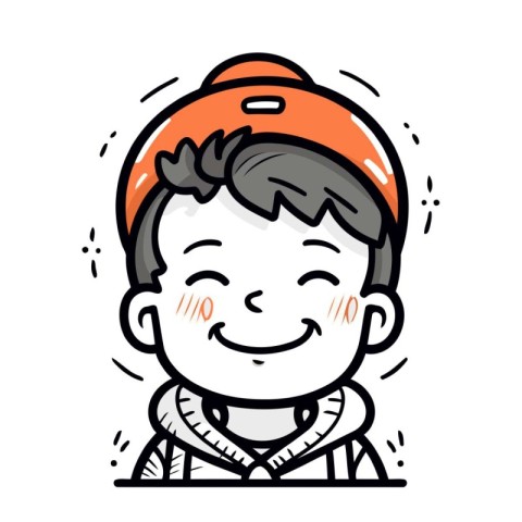 Vector illustration of a happy boy in winter clothes. Cartoon st