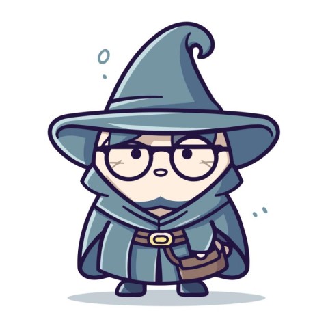 Witch Wearing Glasses Cartoon Mascot Character Vector Illustrati