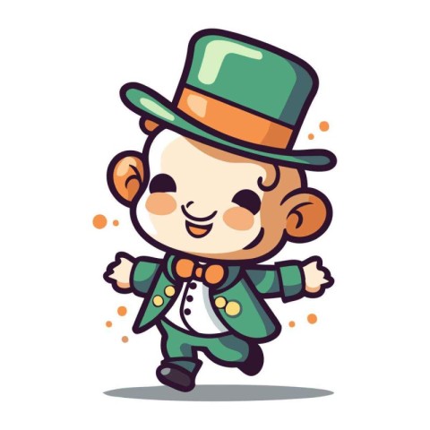 Cute Leprechaun Cartoon Mascot Character Vector Illustration