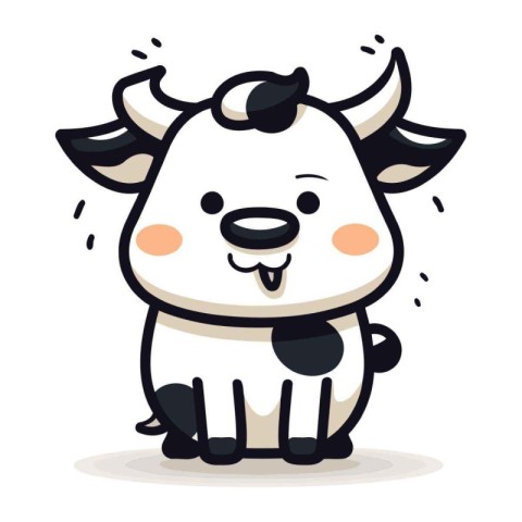 Cute cow cartoon vector illustration. Cute cartoon cow character