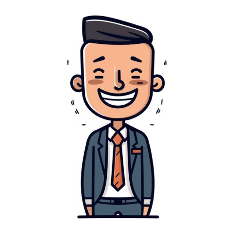 Smiling businessman cartoon icon vector illustration graphic des