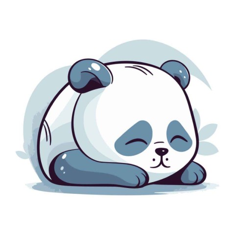 Cute cartoon panda bear. Vector illustration of a panda bear.