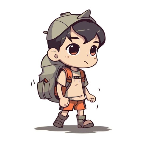 Boy with backpack. Vector illustration of a boy with a backpack.