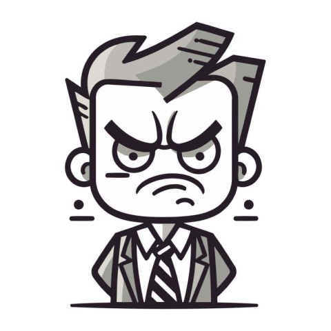 Angry Businessman   Cartoon Vector Illustration