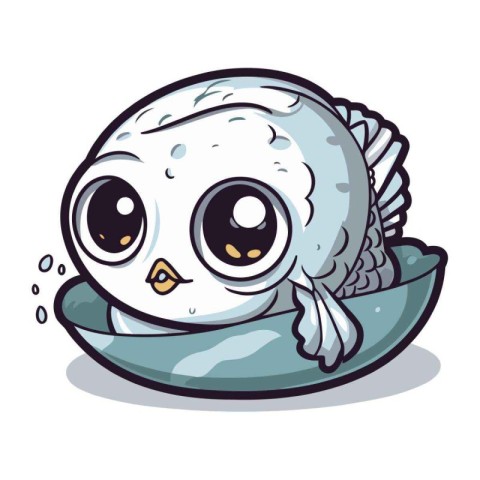 Cute little puffer fish isolated on a white background vector il