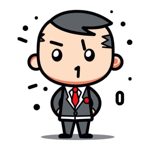 Sick Businessman   Cartoon Vector Illustration