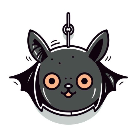 Cute cartoon bat. Vector illustration isolated on a white backgr