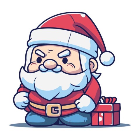 santa claus with christmas gift. santa claus vector illustration