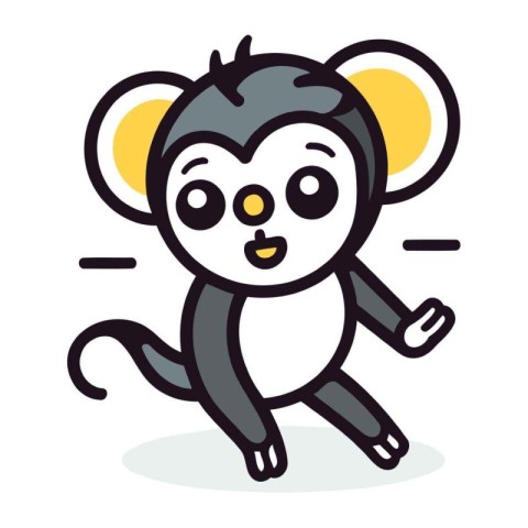 Cute cartoon monkey character. Vector illustration. Isolated on