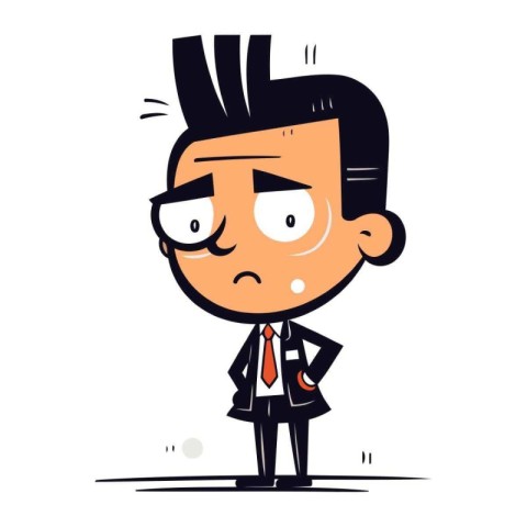 Angry Businessman Cartoon Character. Vector Illustration Isolate