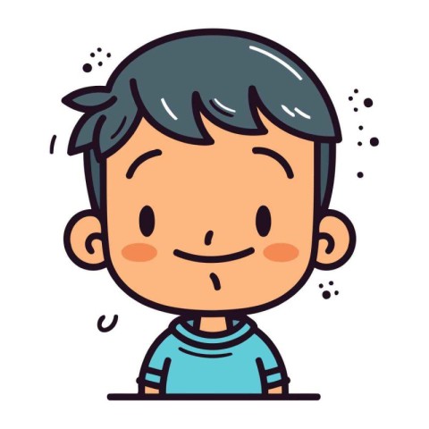 Character illustration design. Cute boy cartoon. happy and smili