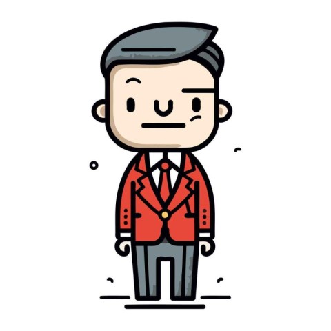 Character businessman in suit. Businessman male cartoon. flat ve