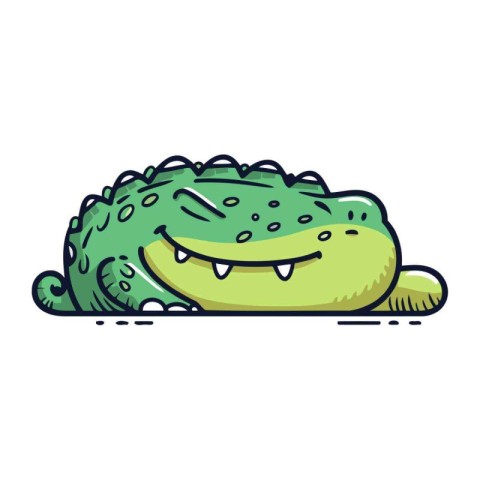 Cute crocodile. Vector illustration of cartoon crocodile. Isolat