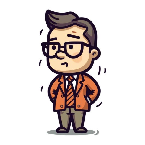 Stressful Businessman   Cartoon Vector Illustration