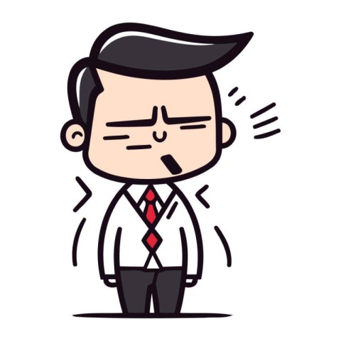 Stressed Businessman   Cartoon Vector Illustration