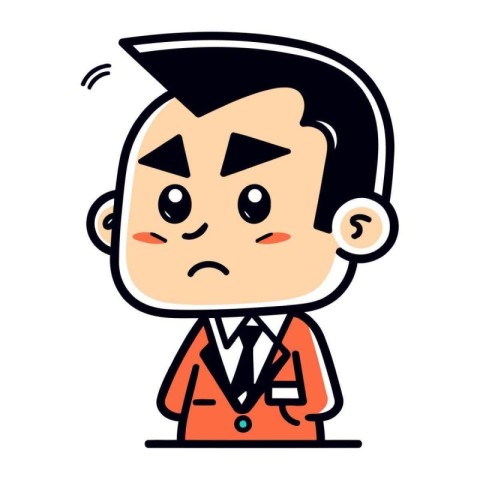 Angry Businessman   Vector Cartoon Illustration