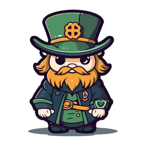 Leprechaun Cartoon Mascot Character Vector Illustration