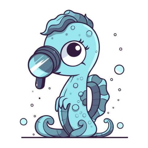 Cartoon octopus. Vector illustration of cute cartoon octopus.