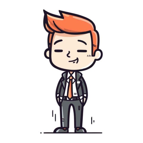 Businessman feeling sad. Vector illustration of businessman feel