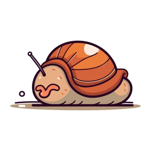 Cute cartoon snail. Isolated on white background. Vector illustr