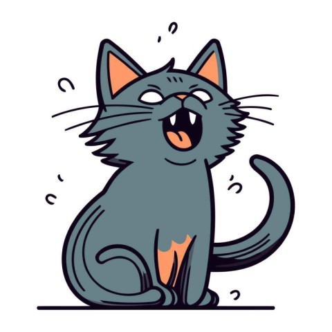 Funny cartoon cat. Vector illustration of a funny cartoon cat.