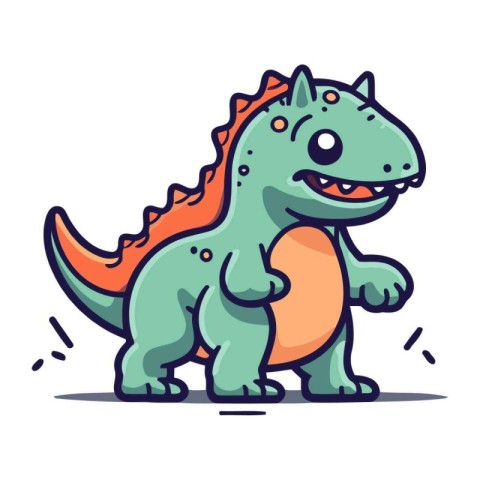 Cartoon dinosaur. Vector illustration of a cute dinosaur isolate